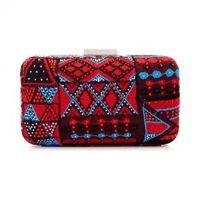  部落图案刺绣手包 CL13AUAB-RDRCK