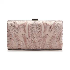  裸粉色蕾丝钉珠手包 CL15AXHB