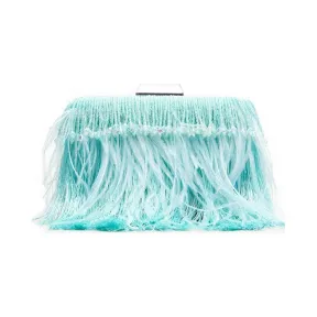  钉珠羽毛流苏手包 CL19YSFB2