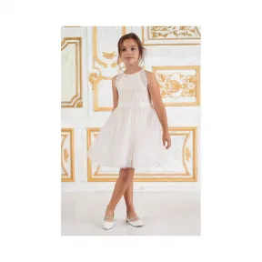  薄纱蕾丝削肩花童礼服 KAWI17354M