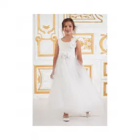  薄纱蕾丝花朵装饰花童礼服 KAWI17360MD