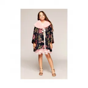  玫瑰提花皮草外套 KAYR17734M