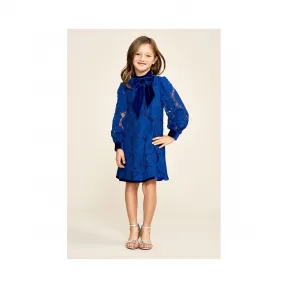  绣花蕾丝蝴蝶结A型连衣裙 KAYV17908M