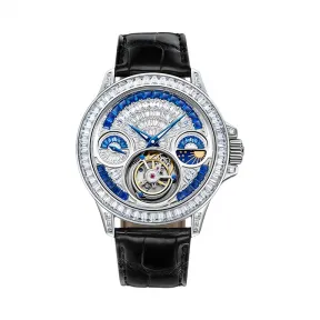 天舶/Tielbo 陀飞轮系列 316L精钢材质，电镀玫金色 46.5mm*50.0mm T806M-P-B