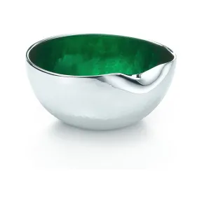 蒂芙尼/Tiffany Elsa Peretti® 纯银绿色珐琅饰面 Thumbprint 碗。 32530524 