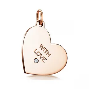 Tiffany Charms 系列“With Love”18K 玫瑰金镶钻吊饰，中号  60880964
