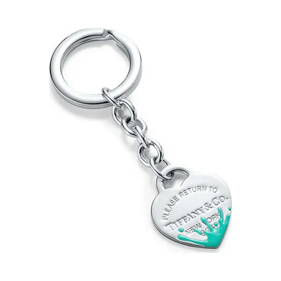 Return to Tiffany™ 系列彩色水花纯银钥匙扣，大号  62204184