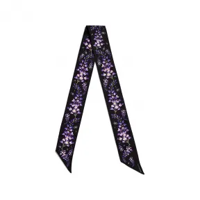 蒂芙尼/Tiffany Tiffany Botanica 系列黑色真丝紫藤花缎带围巾
