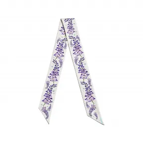 蒂芙尼/Tiffany Tiffany Botanica 系列白色真丝紫藤花缎带围巾