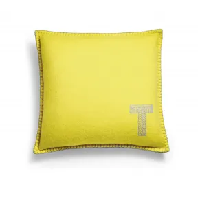 蒂芙尼/Tiffany 黄水晶色和灰色羊绒和羊毛拼色靠垫 72538315 