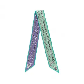 蒂芙尼/Tiffany Return to Tiffany™ 翡翠色和薰衣草紫丝绸链条丝带围巾 73250463