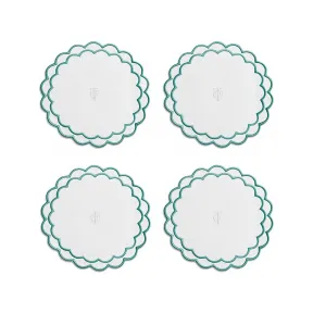 蒂芙尼/Tiffany Home Essentials 白色亚麻扇形杯垫 73695074