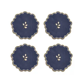 蒂芙尼/Tiffany Valse Bleue 亚麻杯垫四件套 73698456