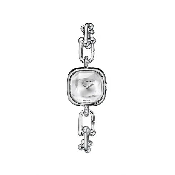 蒂芙尼/Tiffany HardWear 纯银钢镶钻手表 GRP12332