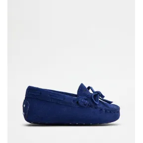 托德斯/Tod's Junior BLUE Junior City Gommino Driving Shoes in Suede UXB00G00050J9E20U605