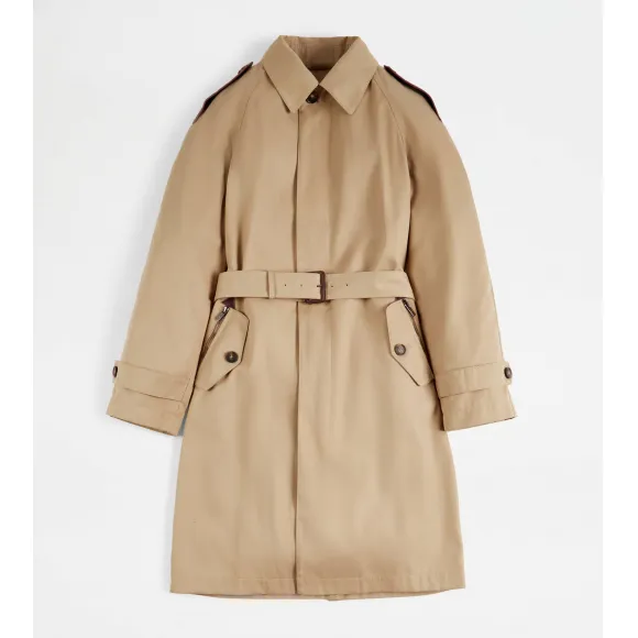 托德斯/Tod's 男人 米黄色 拼缝皮革风衣 X1M62470650RHJC200