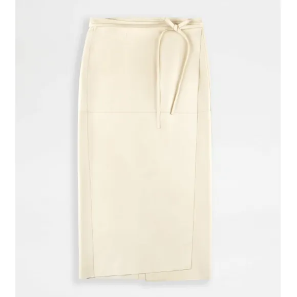 托德斯/Tod's 女人 奶油色 皮革包裹式包裙 X4W92475270VBOC009