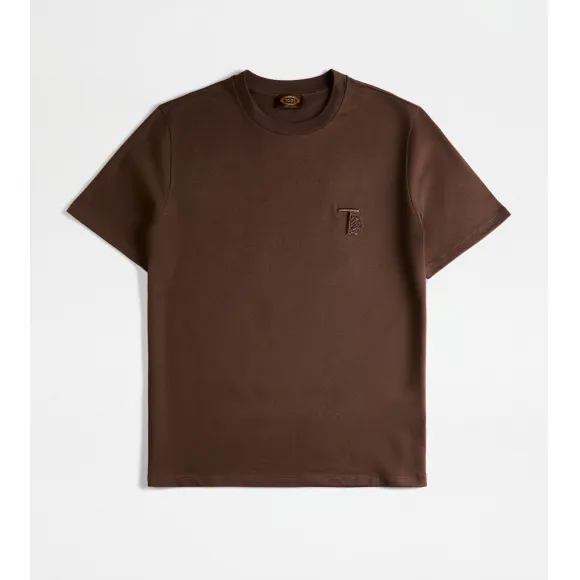 托德斯/Tod's 男人 棕色 圆领T恤 X5MB3475530VDNS803