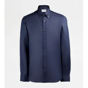 托德斯/Tod's Man 藍色 亞麻恤衫 X6MA1486060WCEXSU805