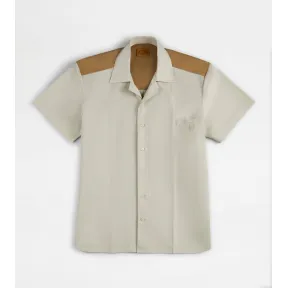 托德斯/Tod's 男人 奶油色 保龄球领衬衫 X6MA2476010VHSC006