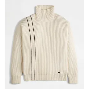 托德斯/Tod's Man WHITE Turtleneck in Wool and Cashmere X8MC1498440VRHXXB002