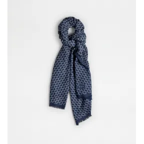 托德斯/Tod's Man 藍色 羊毛圍巾 X9MF2489020WMRPZU808