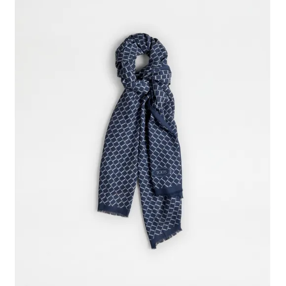 托德斯/Tod's Man 藍色 羊毛圍巾 X9MF2489020WMRPZU808