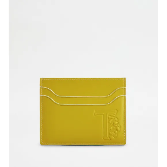 托德斯/Tod's Unisex GREEN Credit Card Holder in Leather XAUTLEF0200QNTPZV019