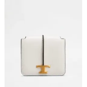 托德斯/Tod's 女人 白色 T Timeless配肩带皮革信用卡包 XAWTSK56200KETB013