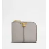 托德斯/Tod's Woman 灰色 T Timeless皮革信用卡卡片套 XAWTSKFD300KETPZB221
