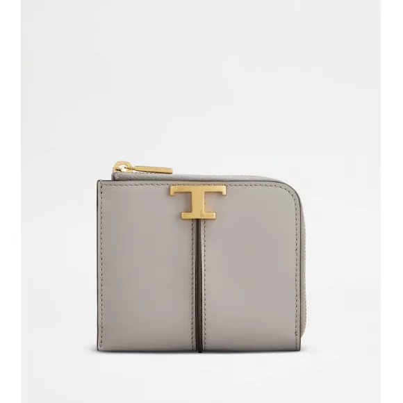 托德斯/Tod's Woman 灰色 T Timeless皮革信用卡卡片套 XAWTSKFD300KETPZB221