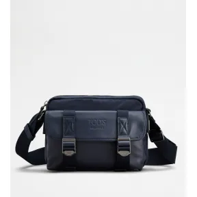 托德斯/Tod's 男人 蓝色 迷你织物拼皮革邮差包 XBMTRKY0100SPF000Y