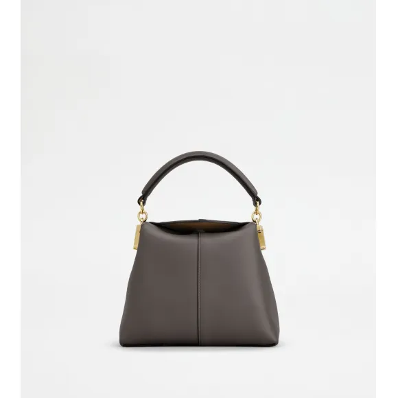 托德斯/Tod's Woman GREY Tod's T Case Tote Messenger Bag in Leather Micro XBWTSTO0000XPRPZB400