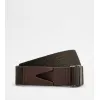 托德斯/Tod's 男人 棕色 帆布拼皮革腰带 XCMCP770100HGRS800
