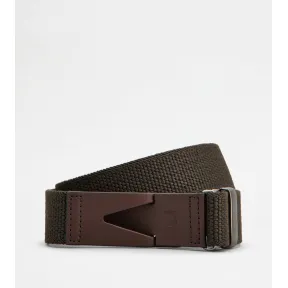 托德斯/Tod's 男人 棕色 帆布拼皮革腰带 XCMCP770100HGRS800