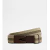 托德斯/Tod's Man 彩色 皮革拼帆布腰帶 XCMCP770100RJA121O79