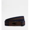 托德斯/Tod's Man 彩色 皮革拼帆布腰帶 XCMCP770100RJA121O80