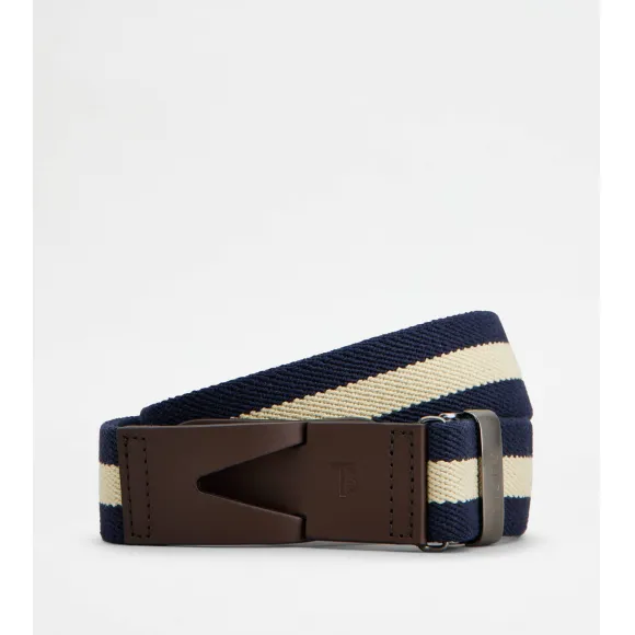 托德斯/Tod's Man 彩色 皮革拼帆布腰帶 XCMCP770100RJA116O71