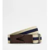 托德斯/Tod's Man 彩色 皮革拼帆布腰帶 XCMCP770100RJA12987S
