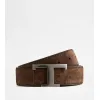 托德斯/Tod's Man 棕色 T Timeless絨面皮革雙面腰帶 XCMCQR55100CVQ120531