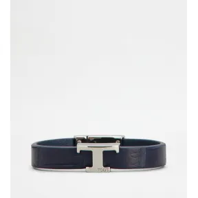 托德斯/Tod's Man 藍色 T Timeless鱷魚皮手鐲 XEMB19901LRI0WM000Y