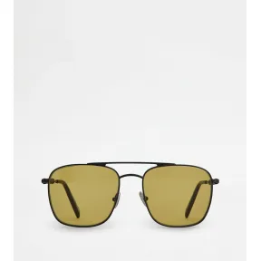 托德斯/Tod's 男人 灰色 皮革镜腿太阳眼镜 XOM03795719AGUB411