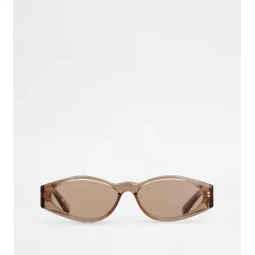 托德斯/Tod's Woman BEIGE Oval Sunglasses XOW03625715KR2PZC601