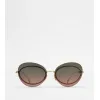 托德斯/Tod's 女人 金色 泪珠状皮革镜腿太阳眼镜 XOW03756417AGUG209