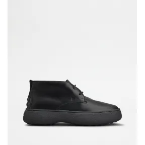 托德斯/Tod's 男人 黑色 Tod's W. G. Heritage 皮革沙漠靴 XXM09J0GK40NHVB999