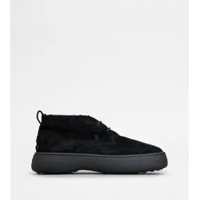 托德斯/Tod's Man 黑色 Tod's W. G. Heritage絨面皮革沙漠靴 XXM09J0GK41S9N5B999