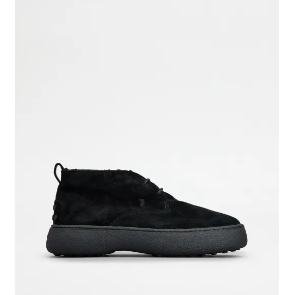 托德斯/Tod's Man 黑色 Tod's W. G. Heritage絨面皮革沙漠靴 XXM09J0GK41S9N5B999