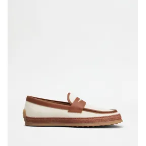 托德斯/Tod's 男人 彩色 帆布拼皮革乐福鞋 XXM0TV0HV80TJY02MI