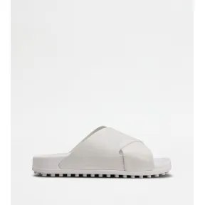 托德斯/Tod's Man WHITE Slides in Leather XXM13K0FR30BR09MB001