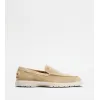 托德斯/Tod's 男人 奶油色 绒面皮革乐福鞋 XXM59K00040M8WC606